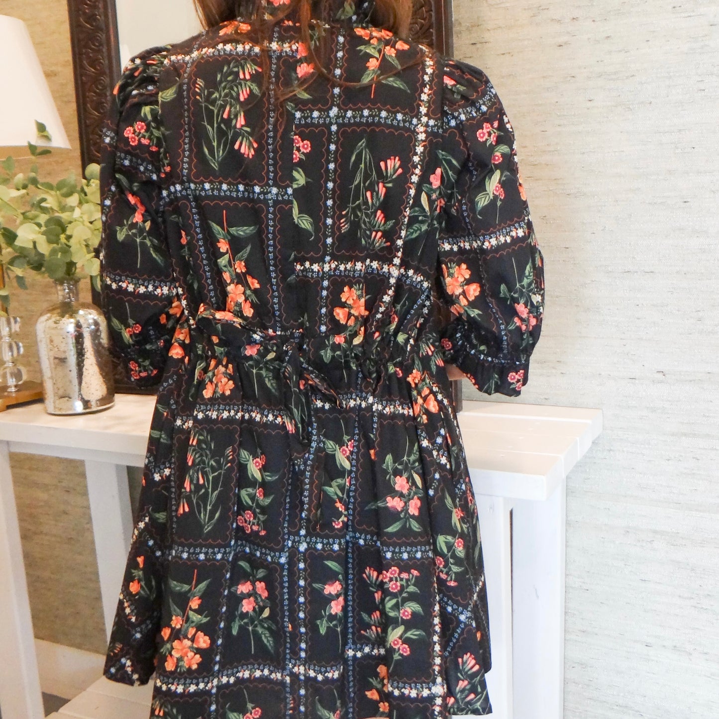 Black Floral Mini Dress