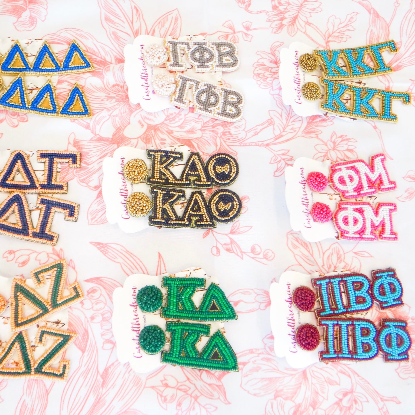 Beaded Sisterhood Sorority Earrings