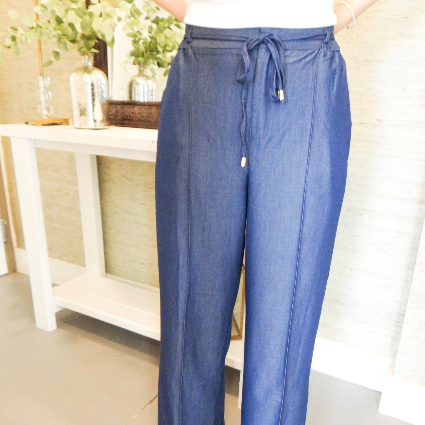 Dark Denim Pull On Pants