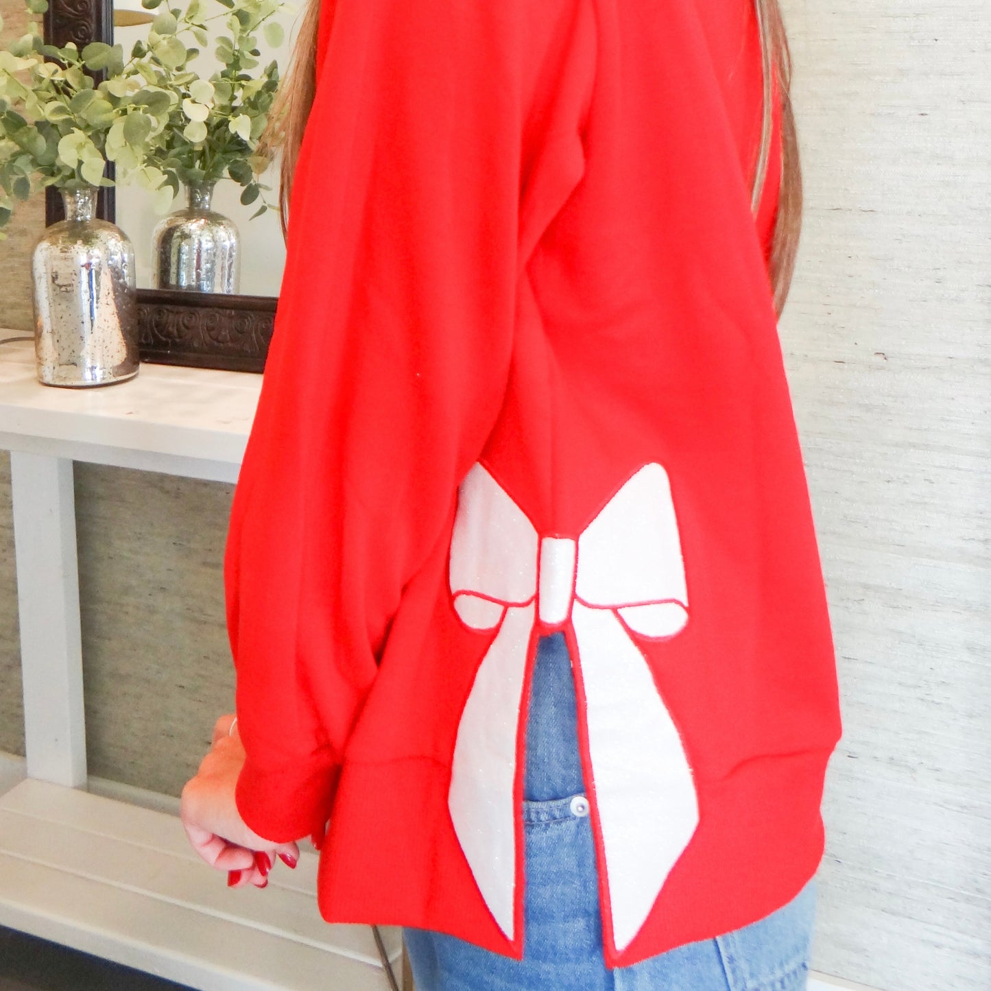 Red Merry Bow Sweatshirt