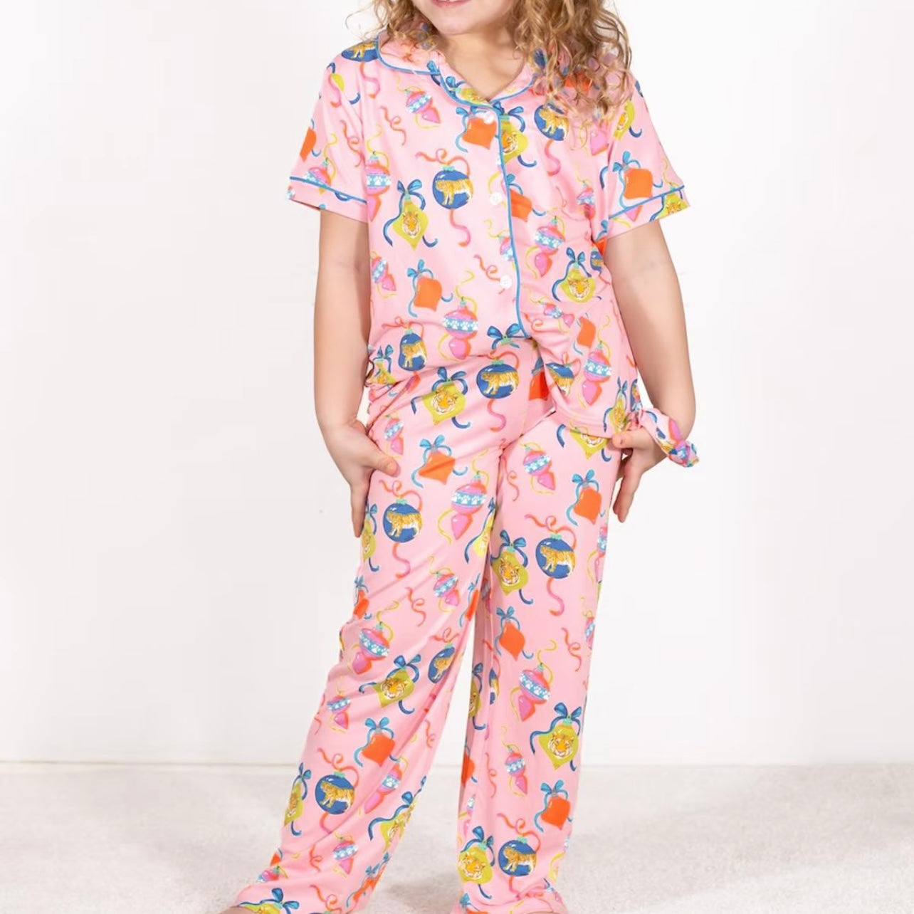 Girl's Tinsel and Tigers Pajama Set