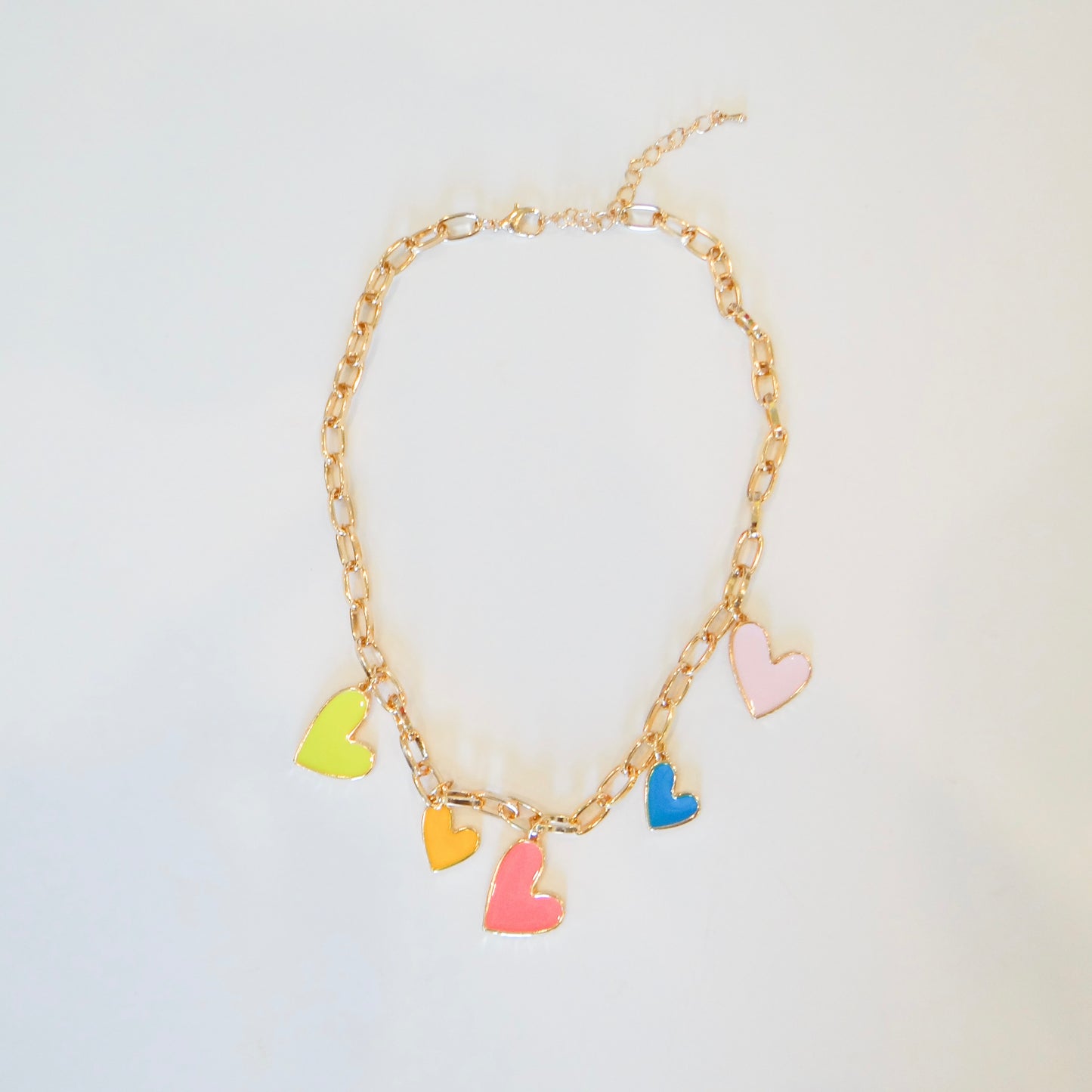 Colorful Heart Charm Necklace