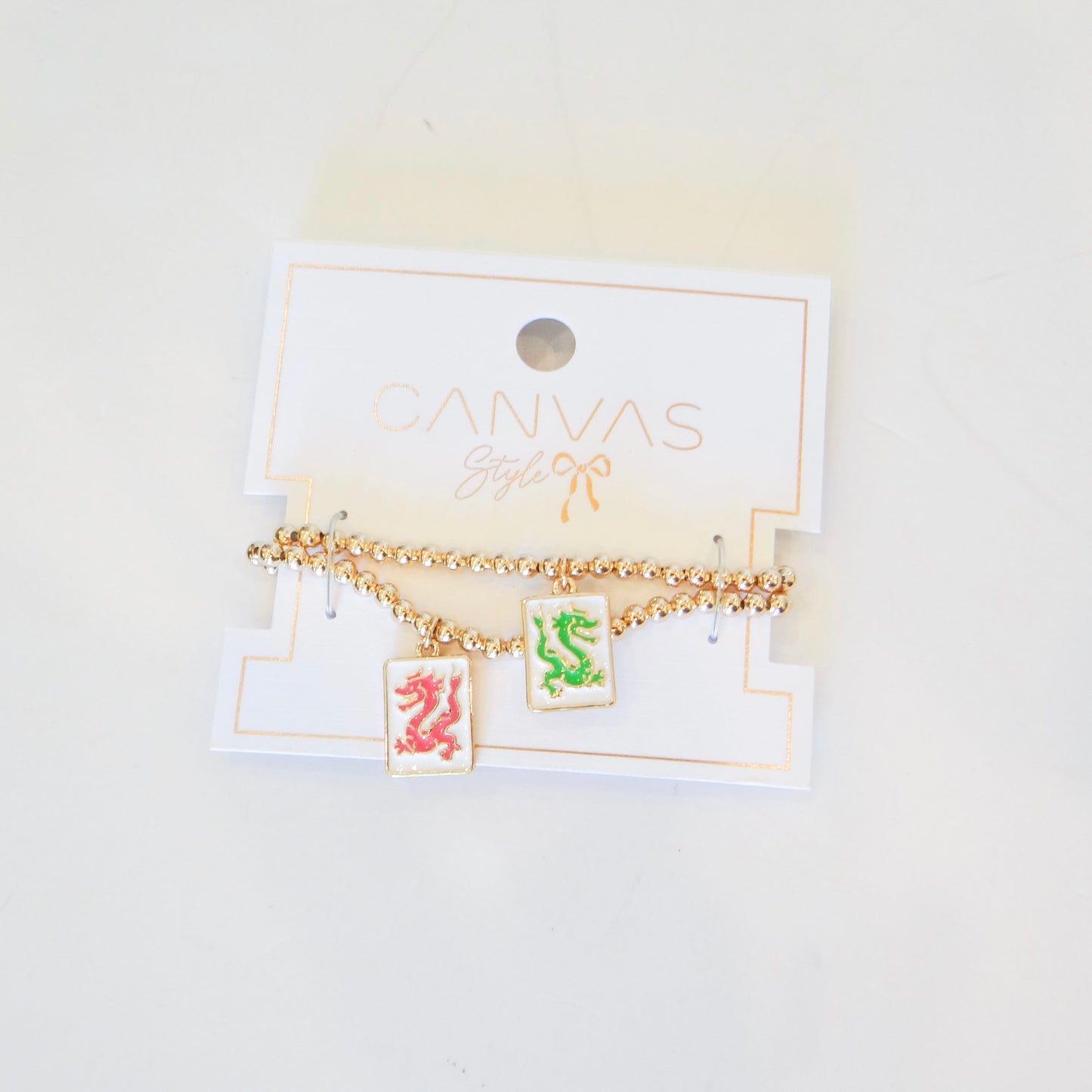 Pair of Dragons Mahjong Bracelet Set