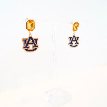 Auburn Tigers Rhinestone Earrings