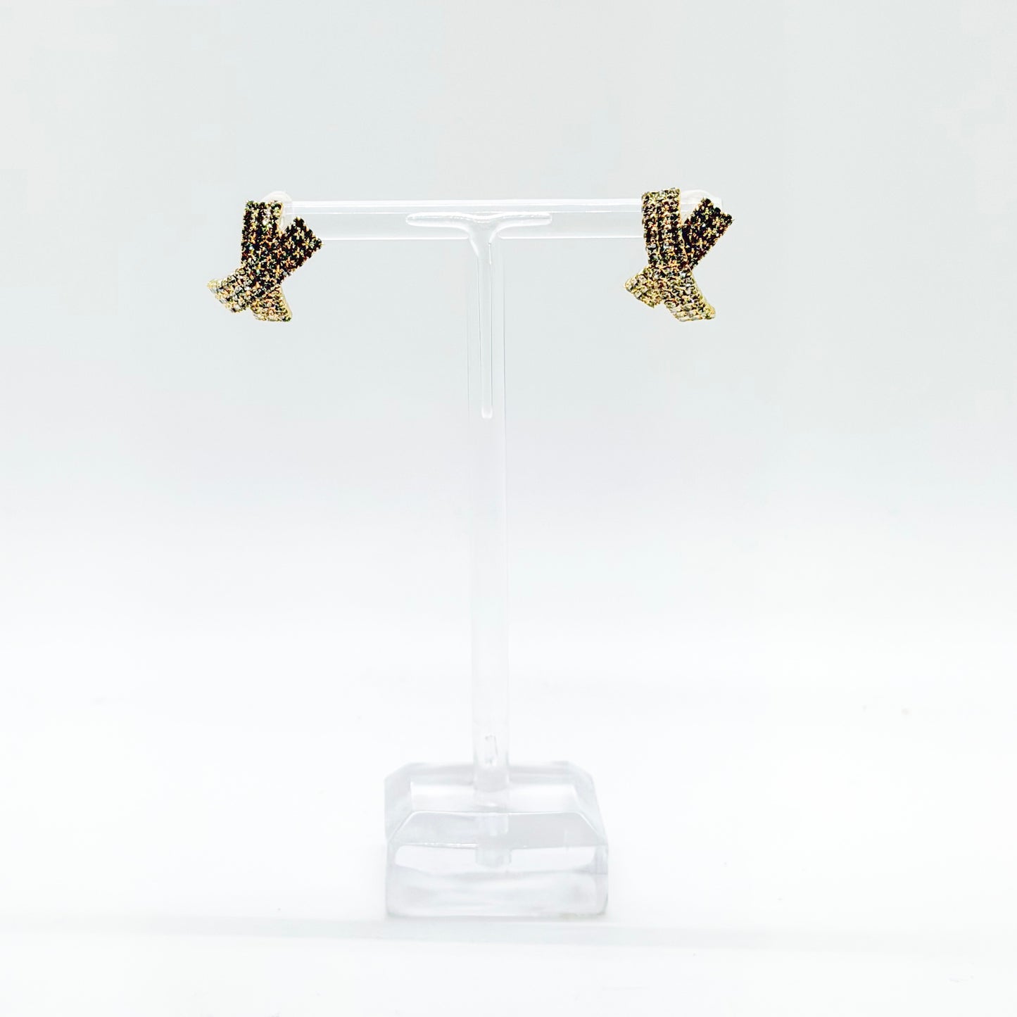 Rhinestone Criss Cross Studs
