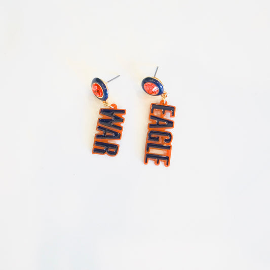 War Eagle Block Earrings
