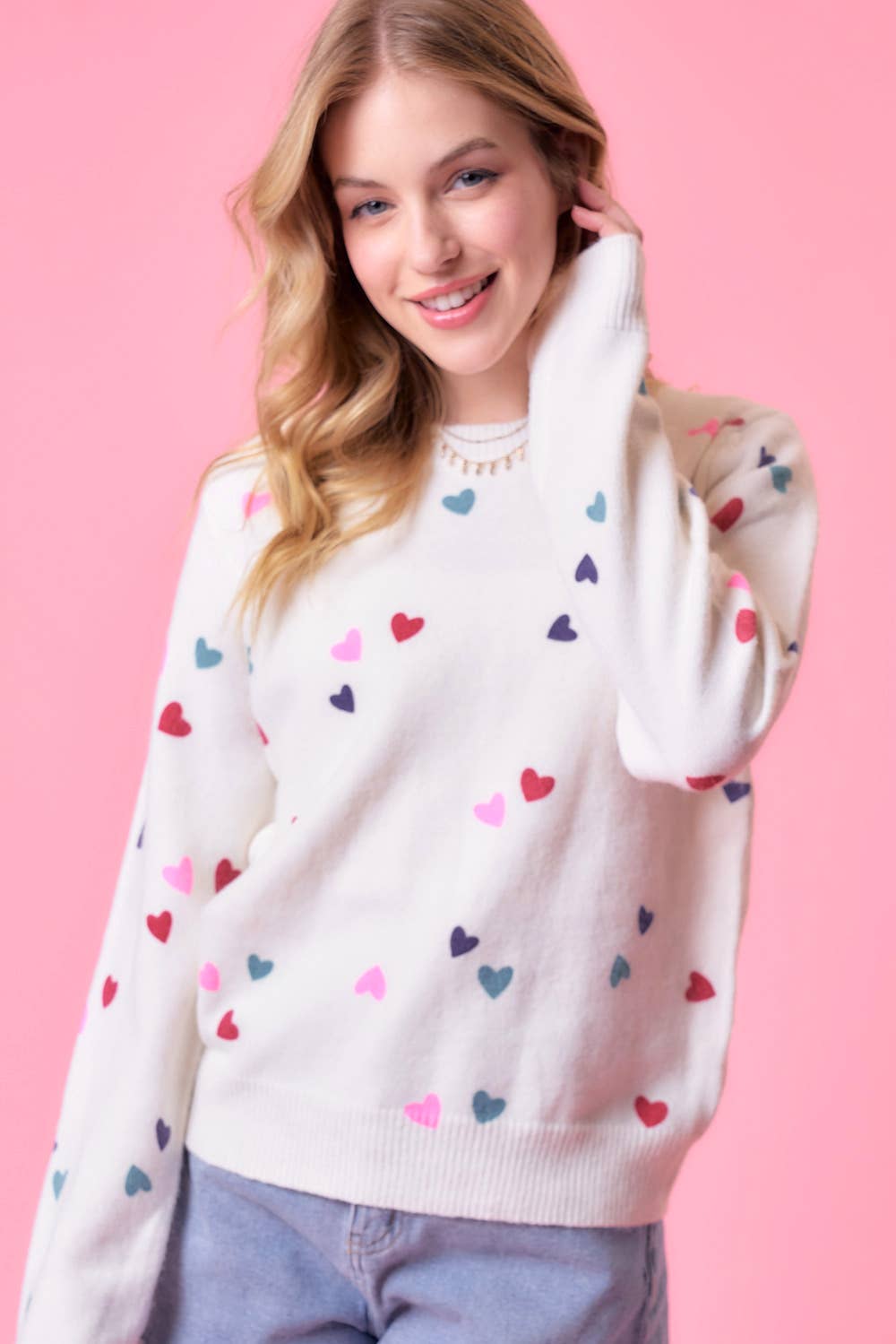 Heart Print Valentine Sweater