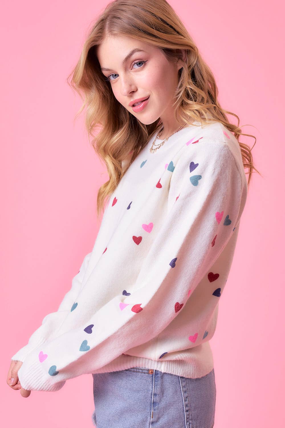 Heart Print Valentine Sweater
