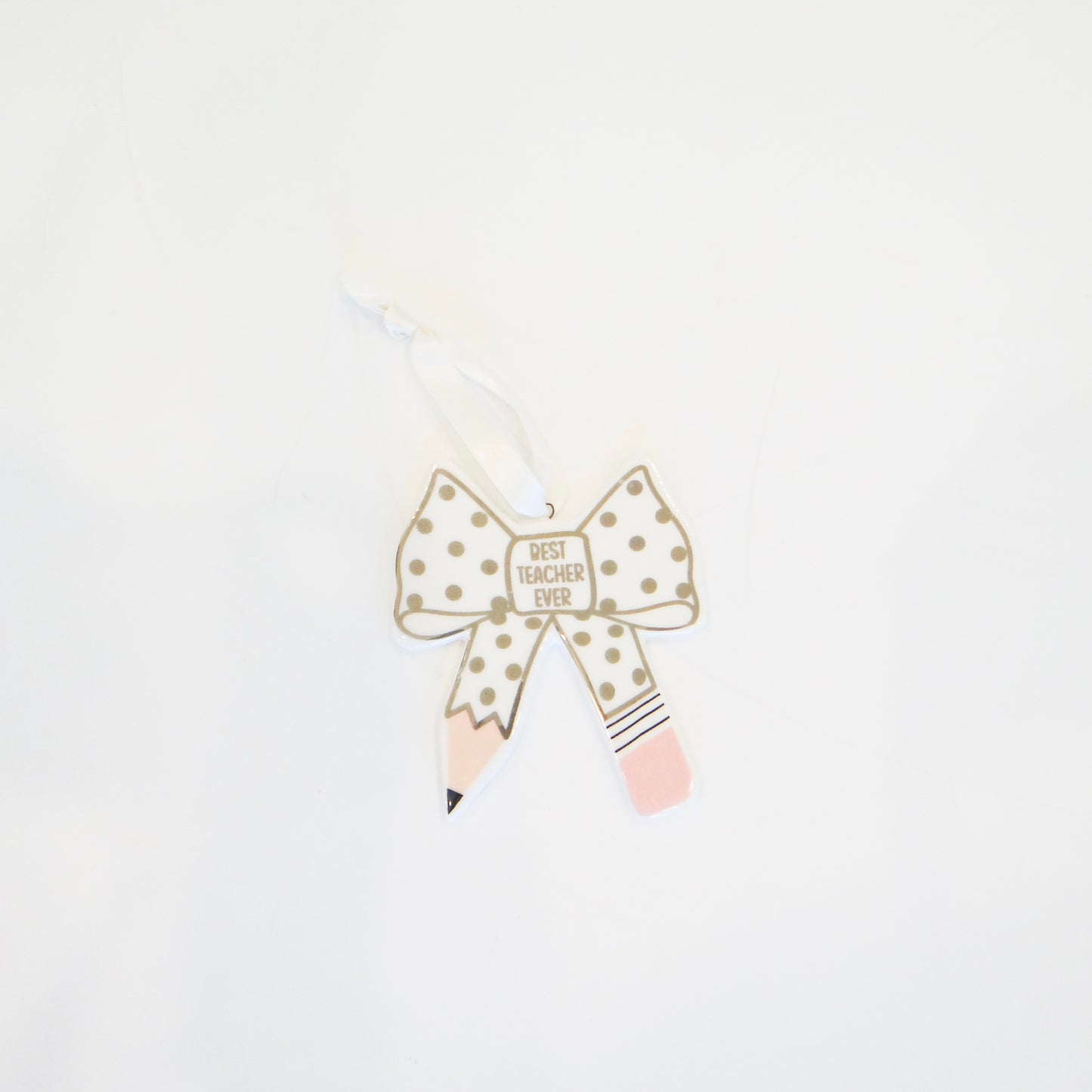 Best Teacher Bow Ornament