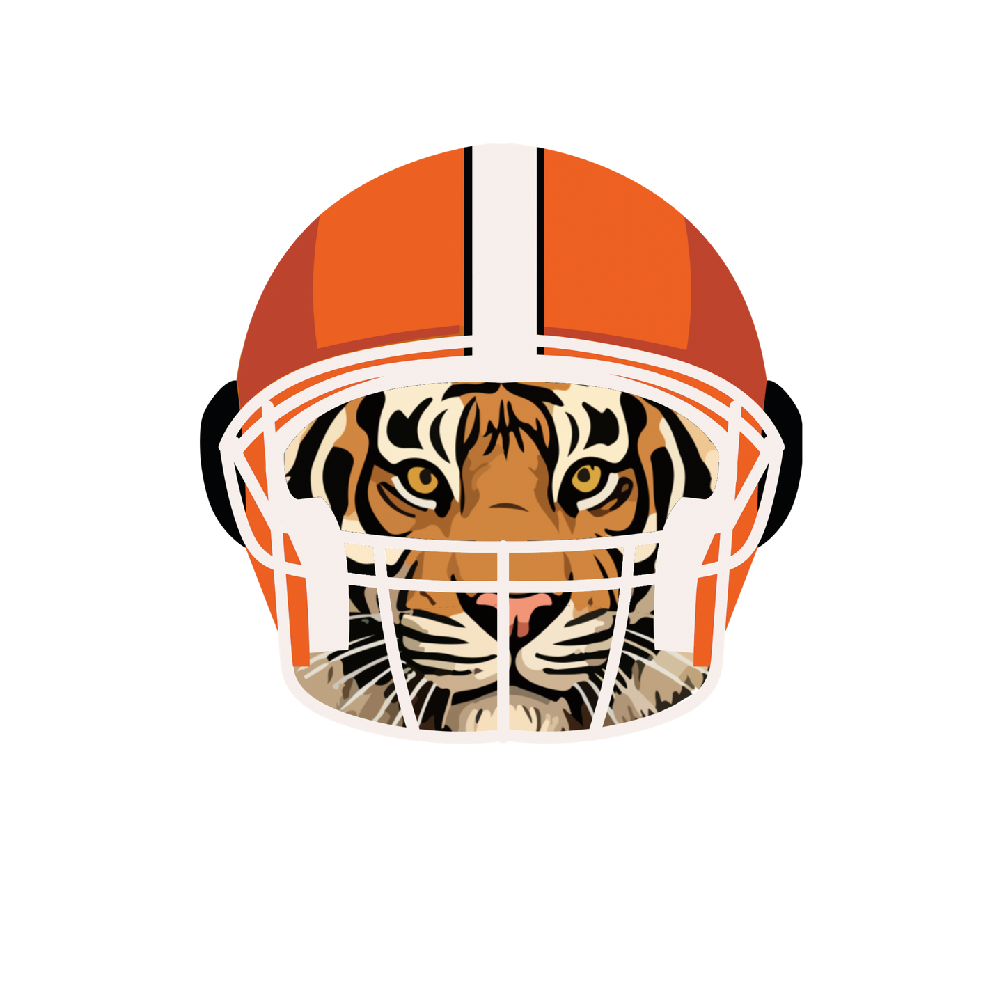 Tiger In A Helmet : Yard Sign Orange