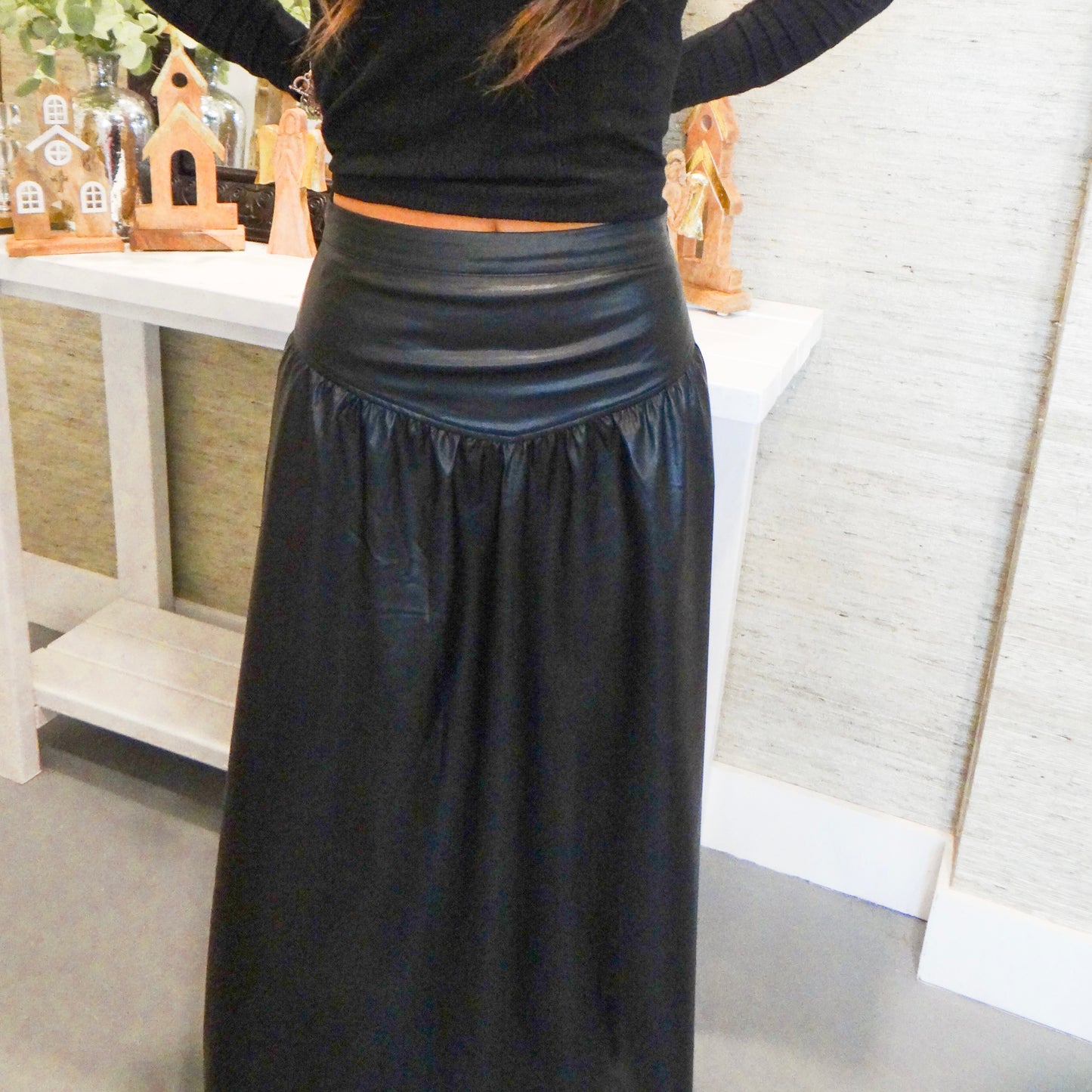 Leather Midi Skirt