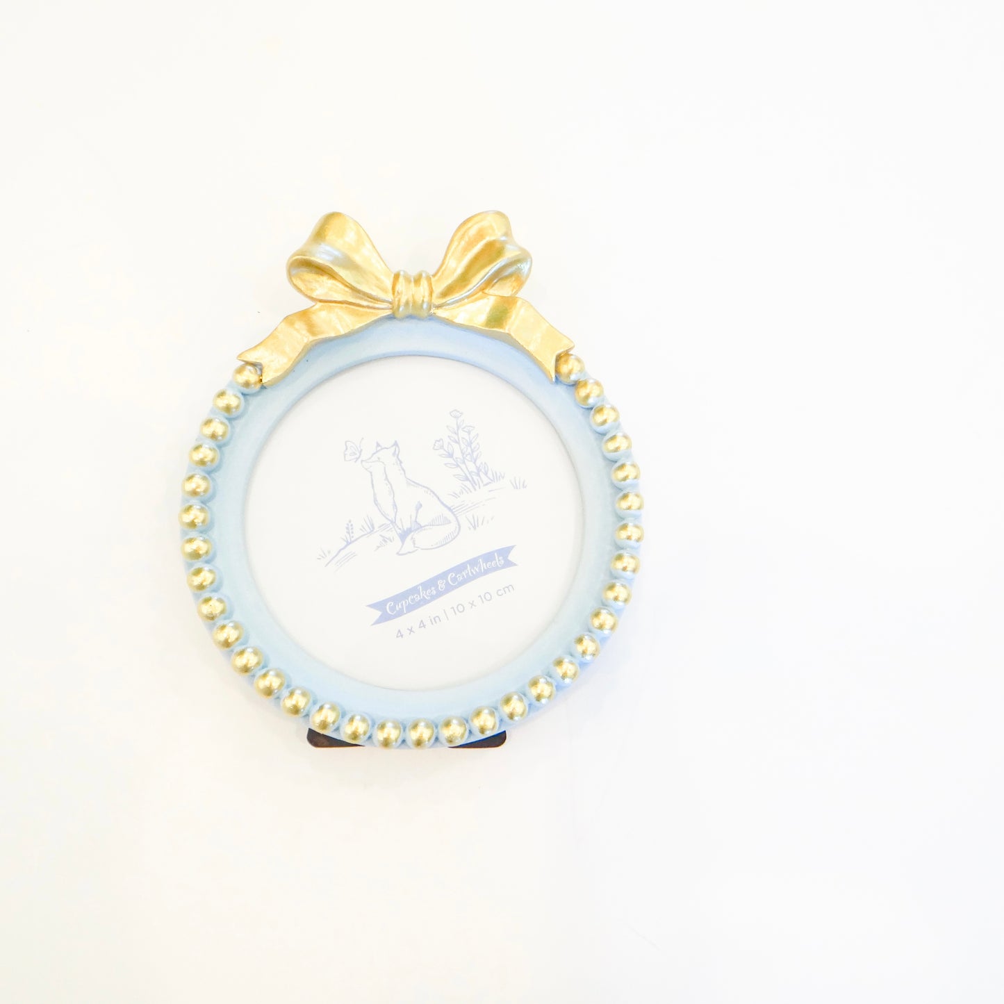 Golden Bow Round Frame