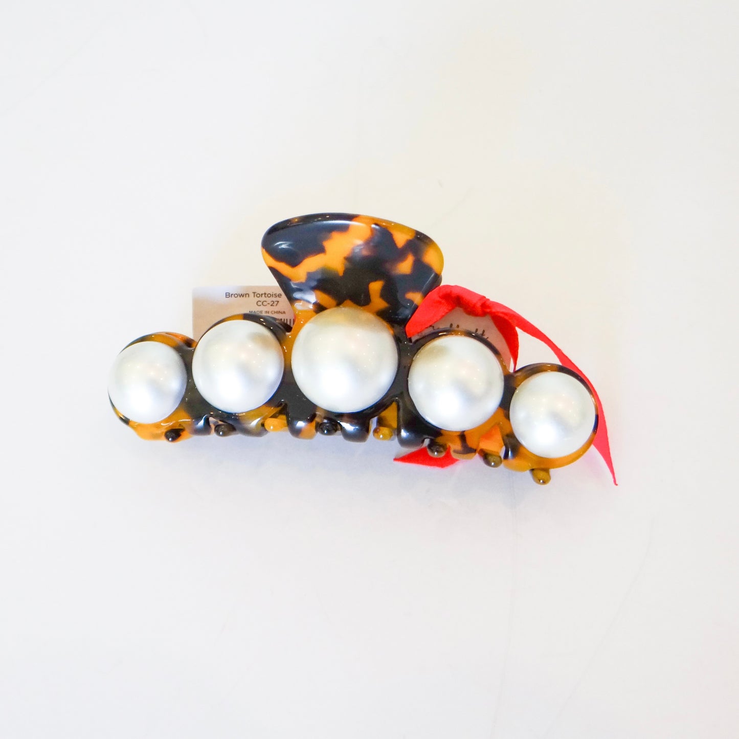 Tortoise Pearl Claw Clip