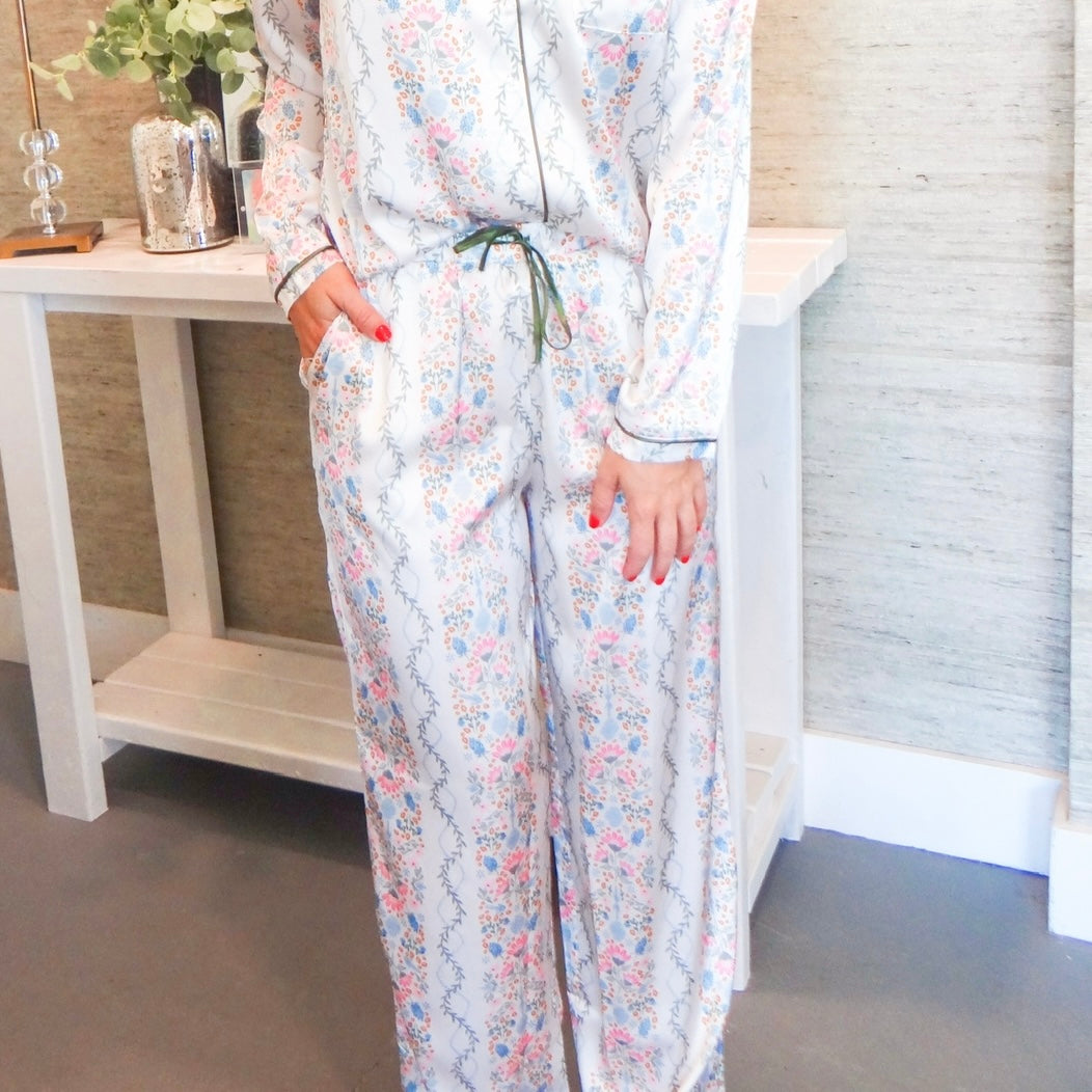 Ivy Lane Satin Pajama Set