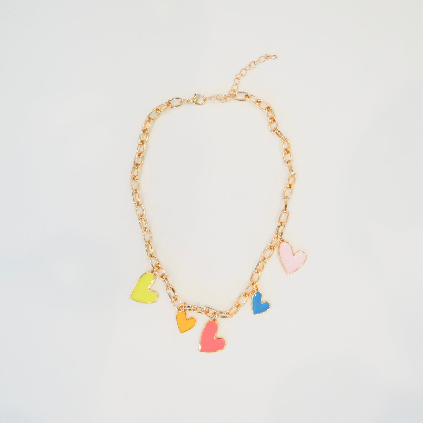 Colorful Heart Charm Necklace