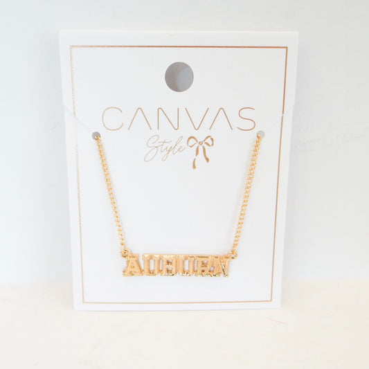 Auburn Tigers Varsity Outline Necklace