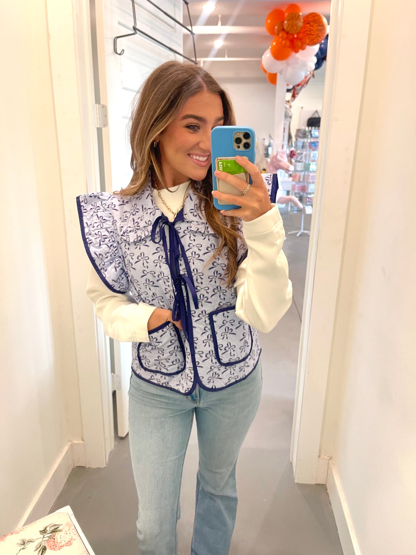 Blue Bow Vest