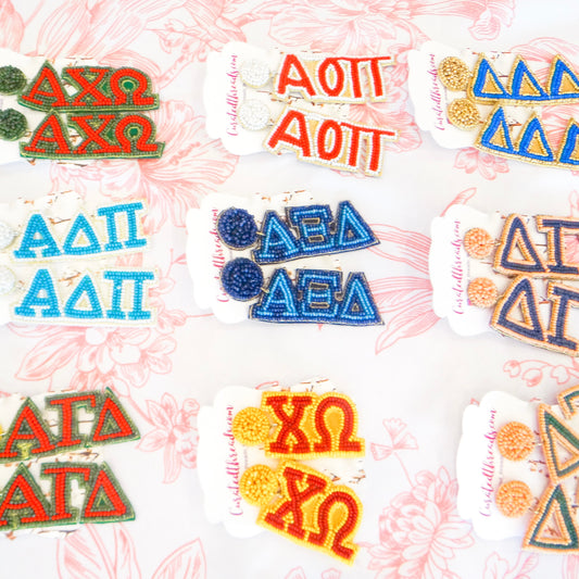 Beaded Sisterhood Sorority Earrings