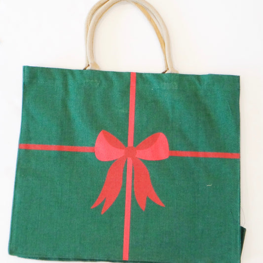 Christmas Bow Carryall Tote