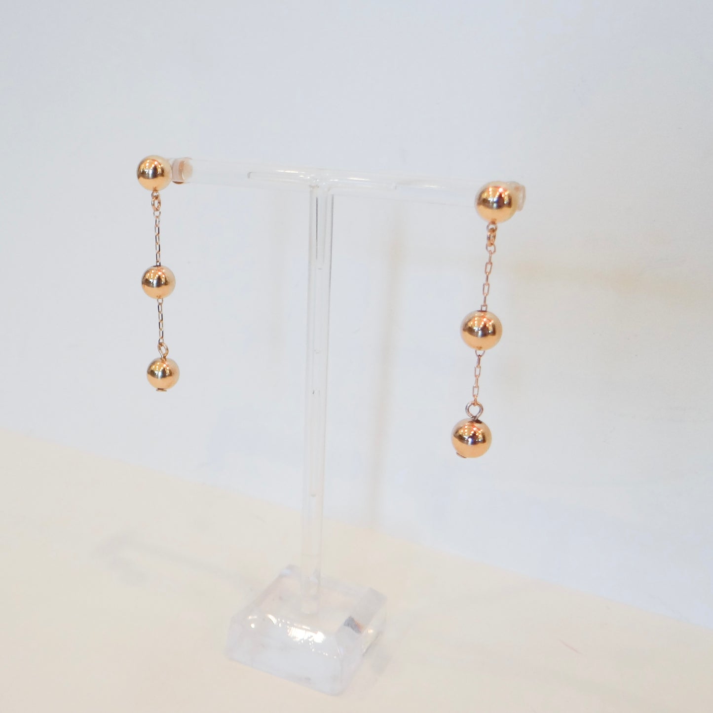 Gold Bead Drop Earrings