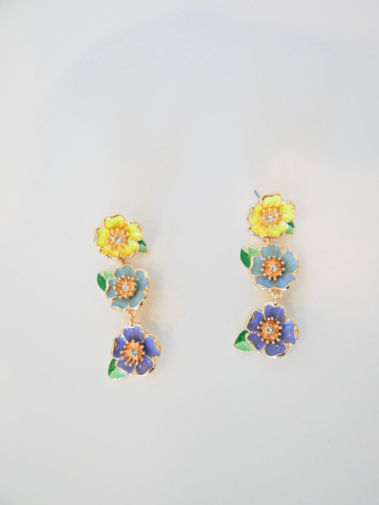 Buttercup Blooms Enamel Earrings