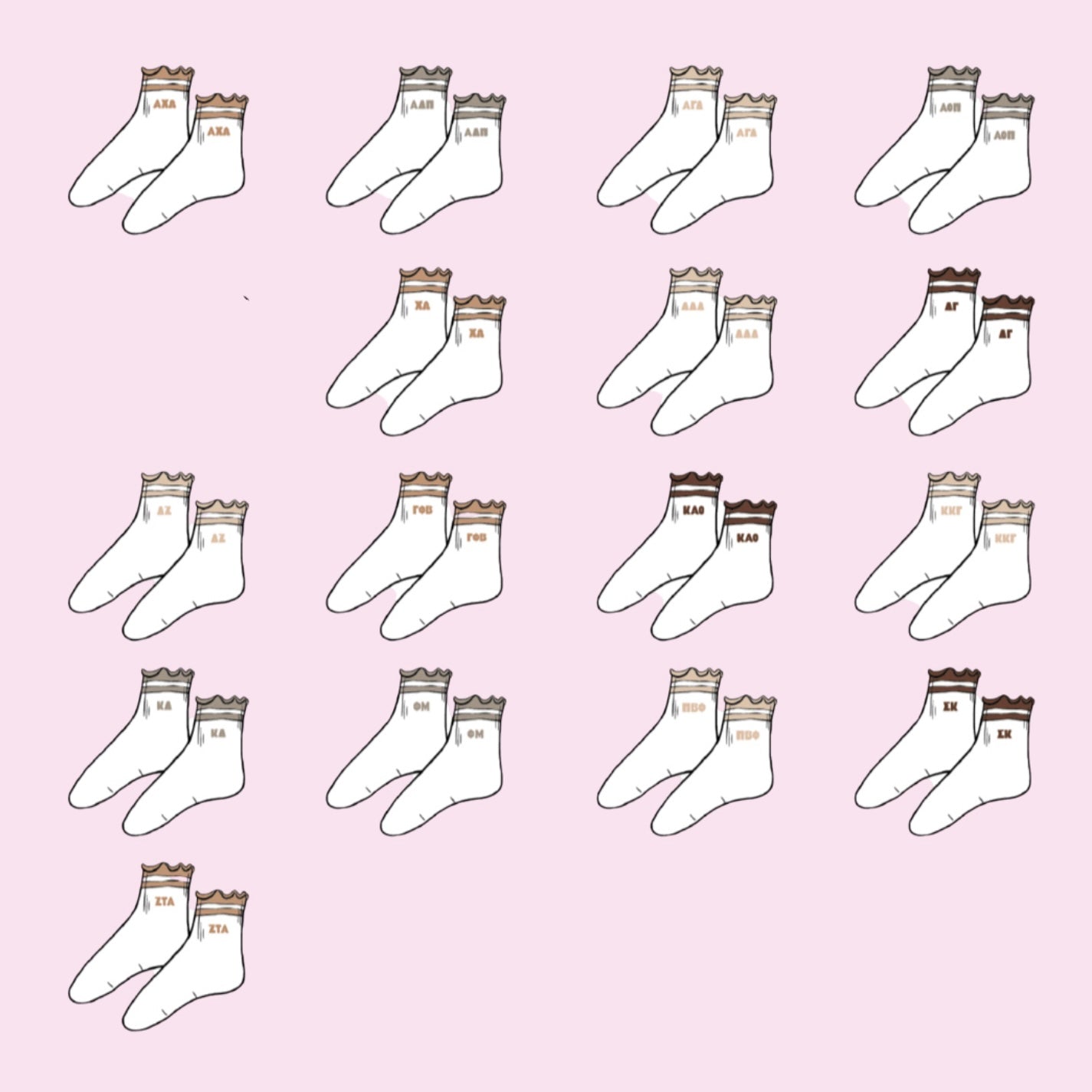 Sorority Lettuce Edge Socks