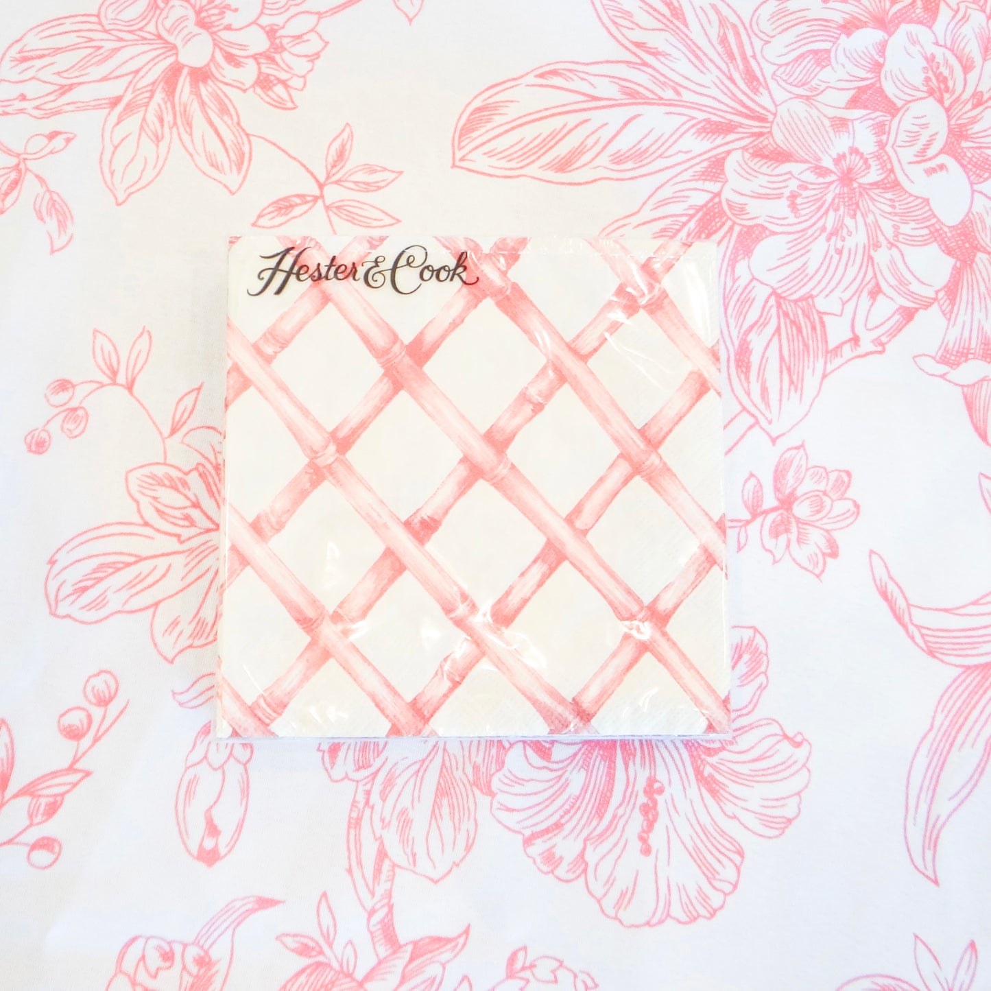 Pink Lattice Cocktail Napkins