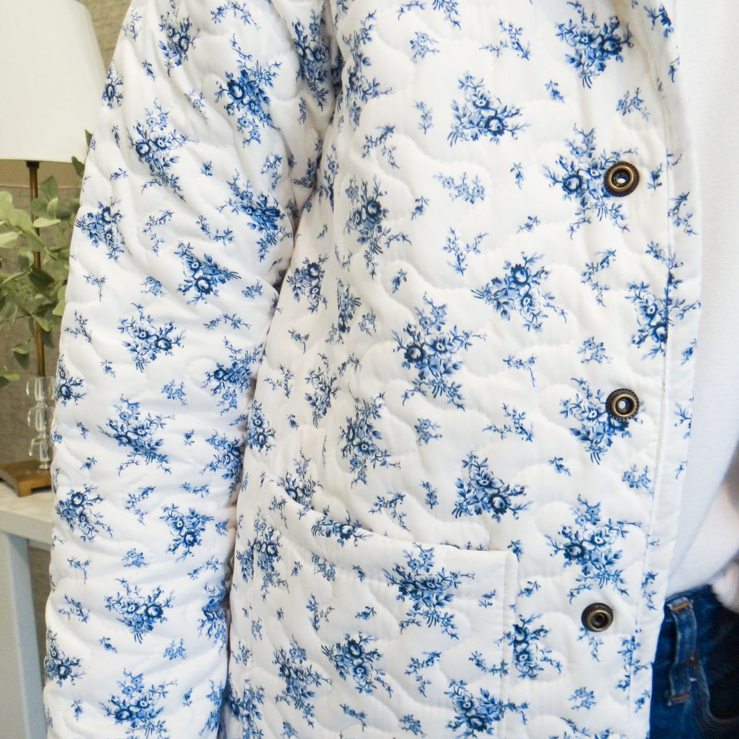 Picnic Floral Navy Quilted Jacket