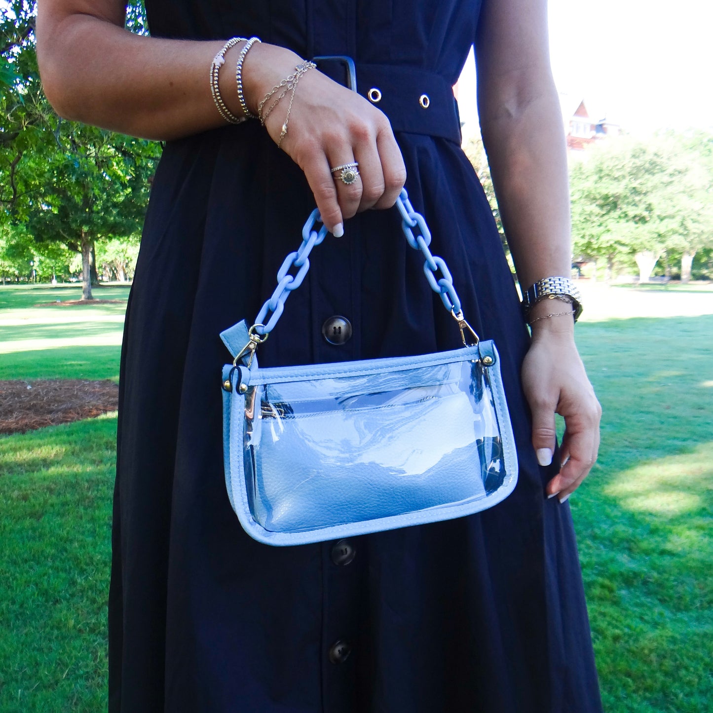 Jessica Clear Powder Blue Crossbody