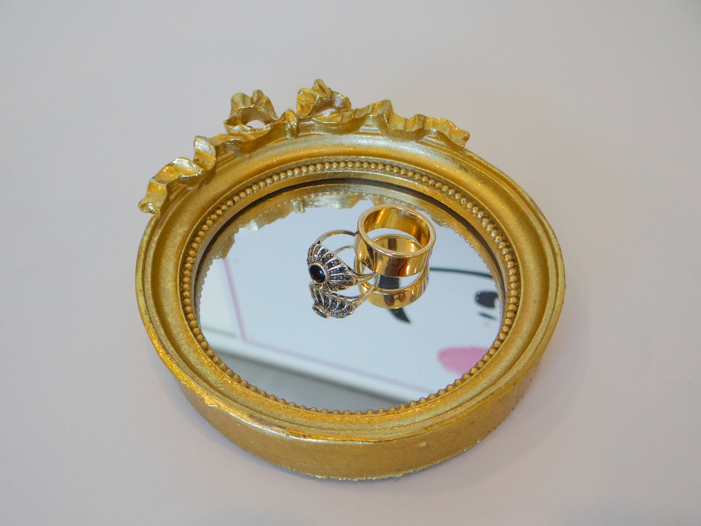 Vintage Mirror Trinket Tray