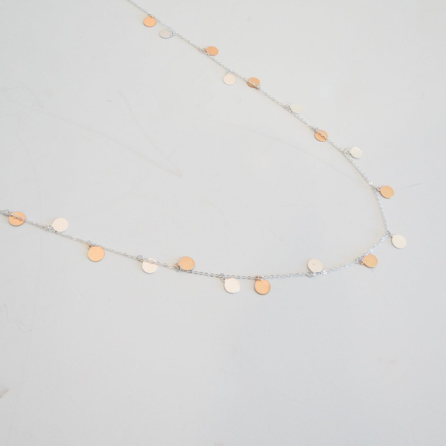 Mixed Metal Dot Necklace