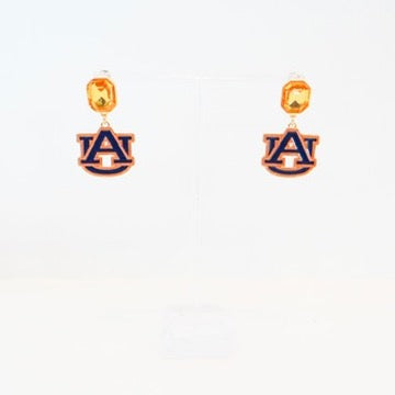 Auburn Tigers Rhinestone Earrings