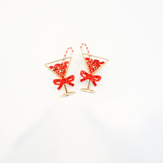 Candy Cane Christmas Cocktail Earrings