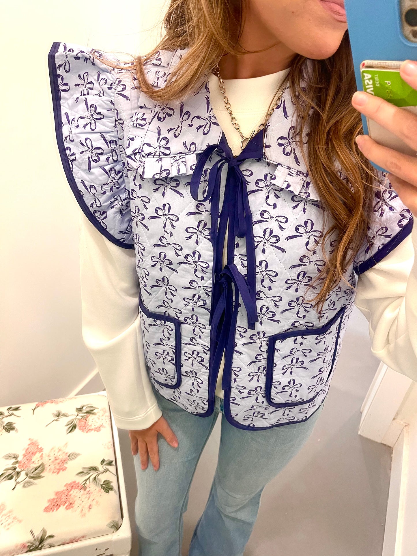 Blue Bow Vest