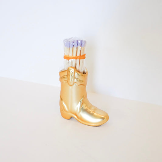 Gold Metallic Boot Match Set