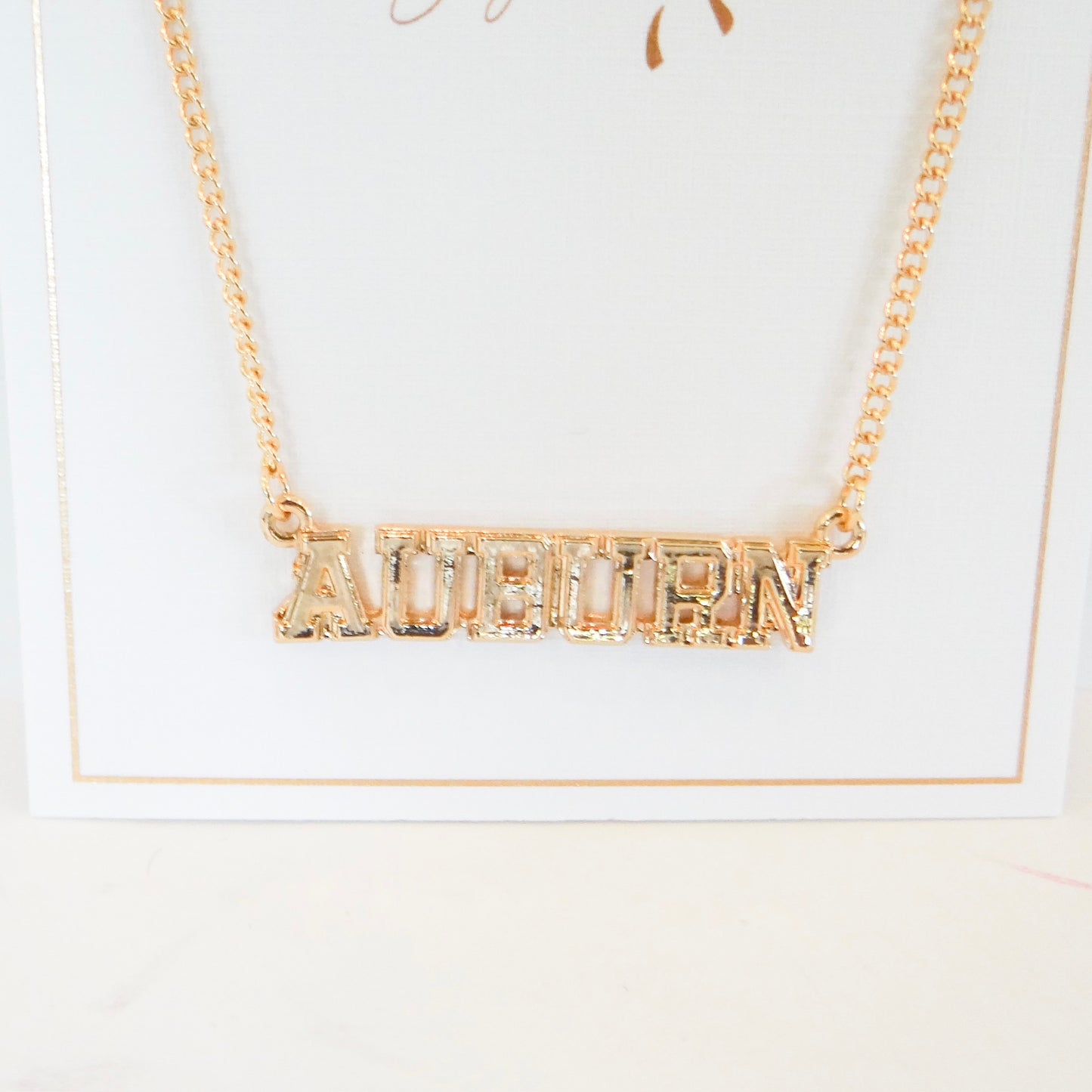 Auburn Tigers Varsity Outline Necklace