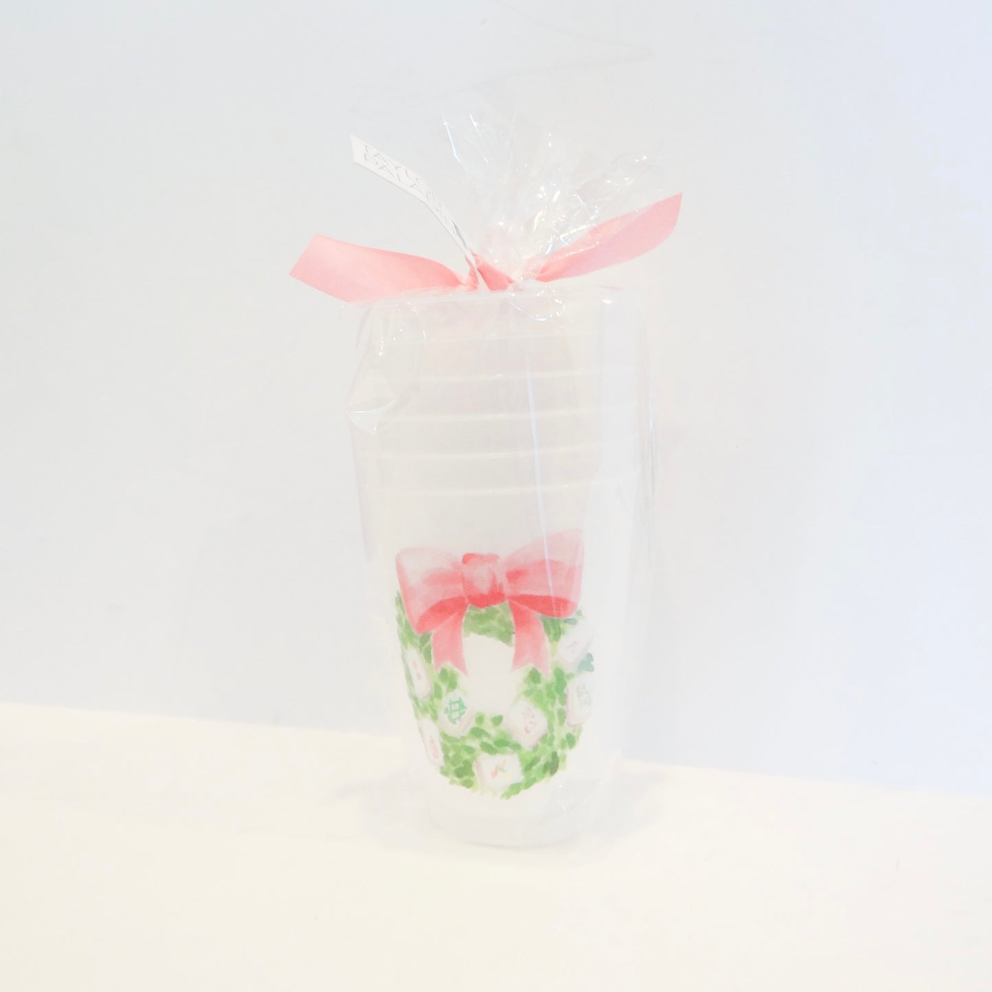 Mahjong Wreath Frosted Cups