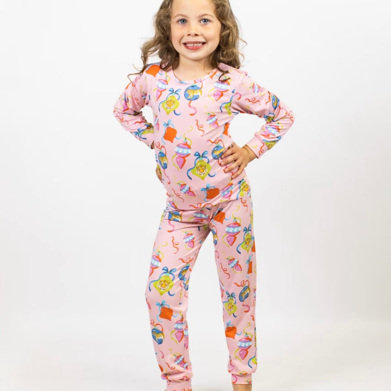 Kid's Tinsel and Tiger Long Sleeve Pajamas