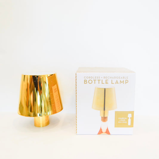 LED Portable Gold Lampshade Bottle Lamp