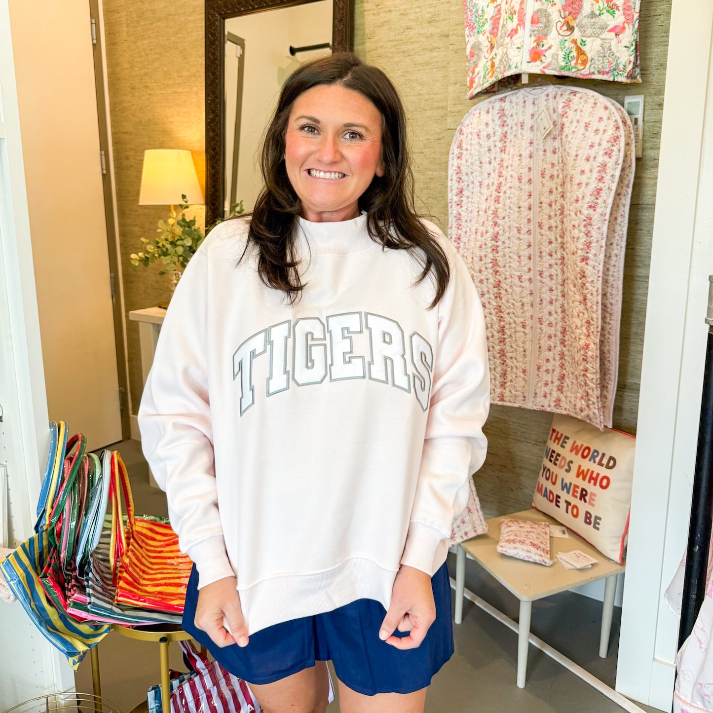 Blush Tigers Mock Neck