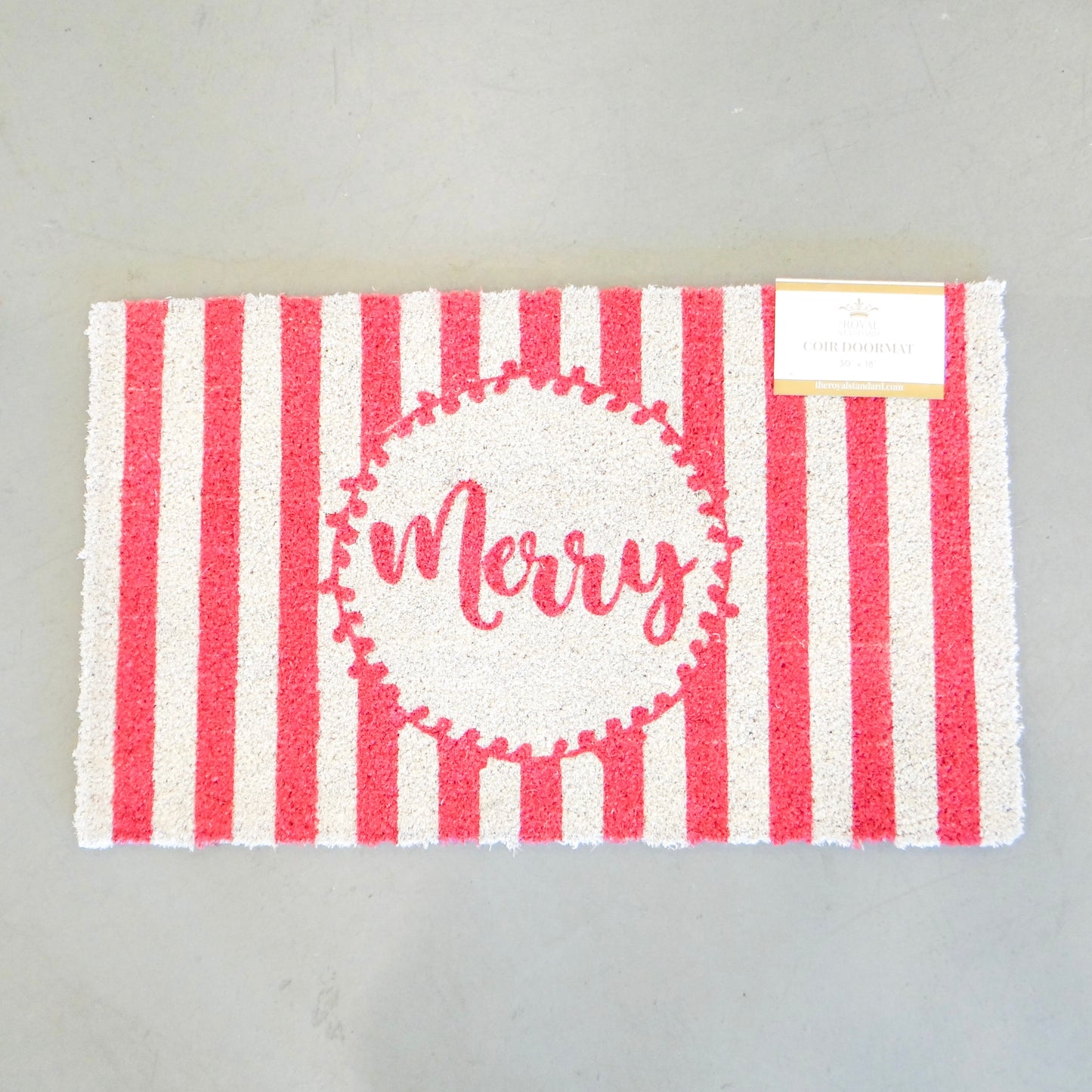 Merry Script Stripe Doormat