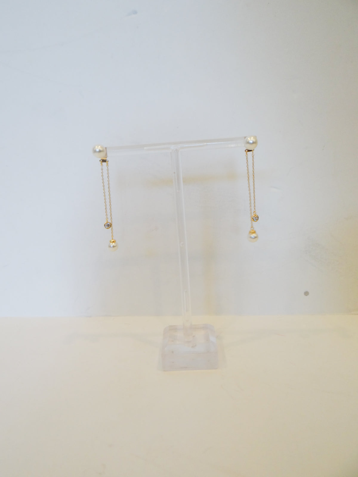 Pearl and CZ Duster Earrings