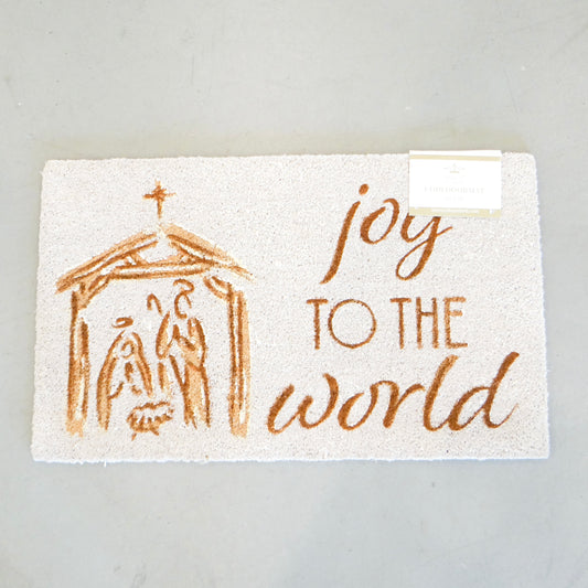 Joy to the World Coir Doormat