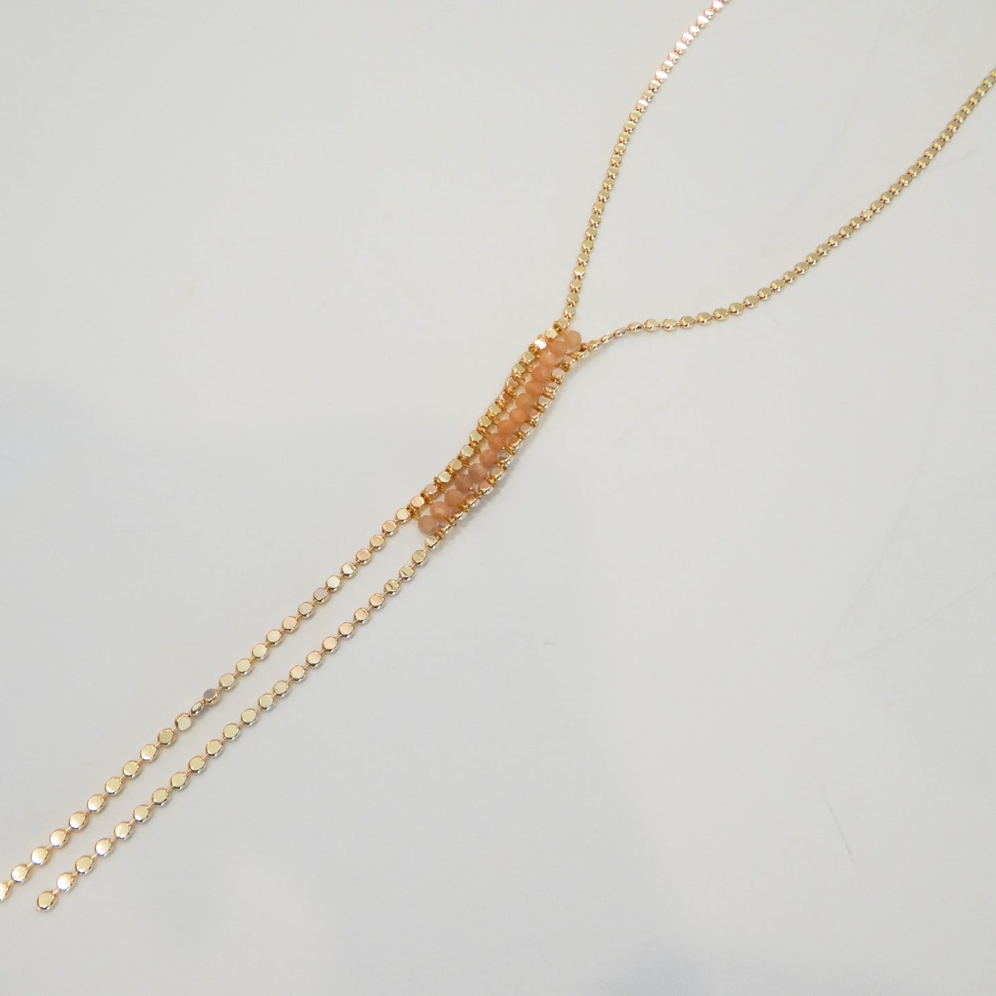 Gold Bead Drop Necklace