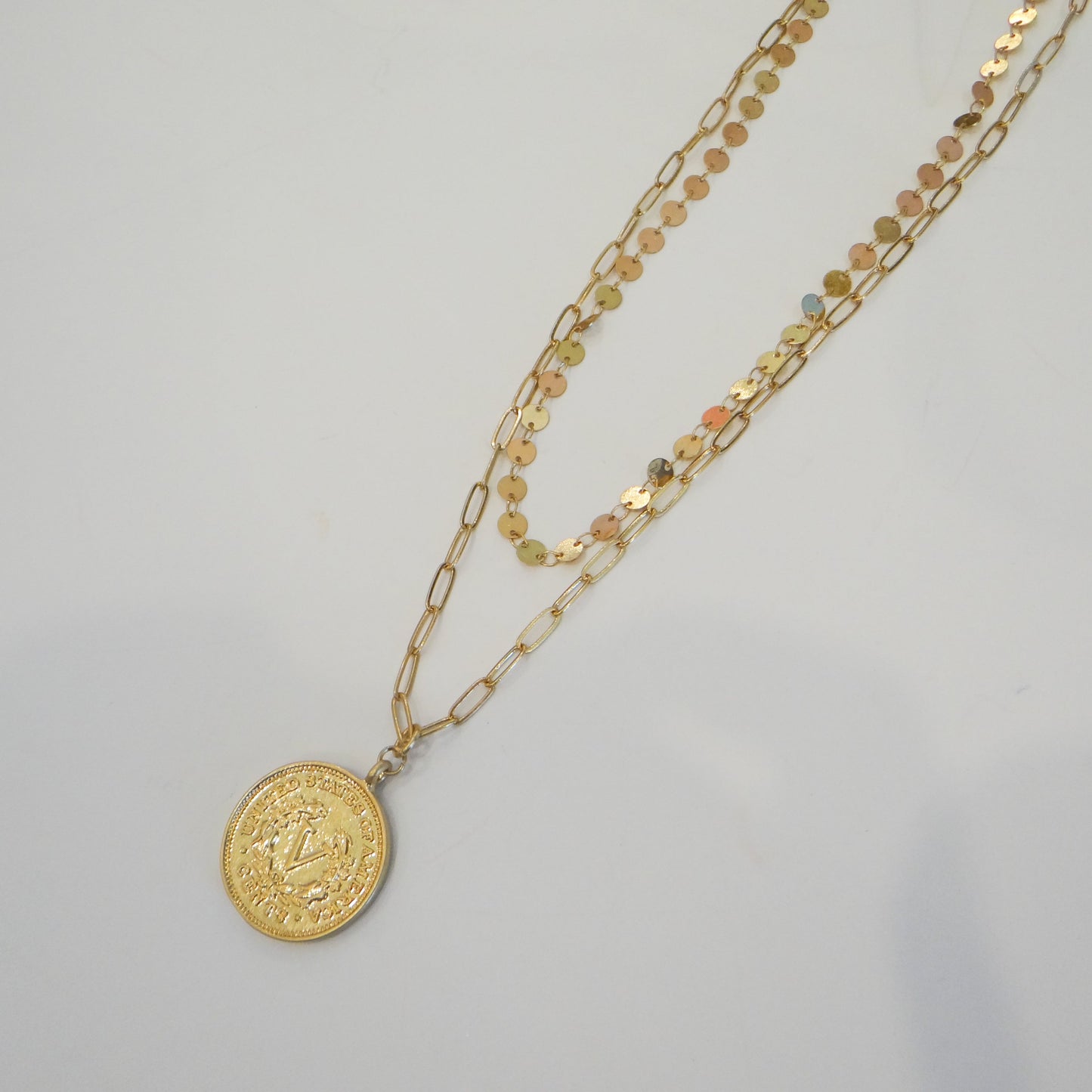 Layered Gold Coin Necklace