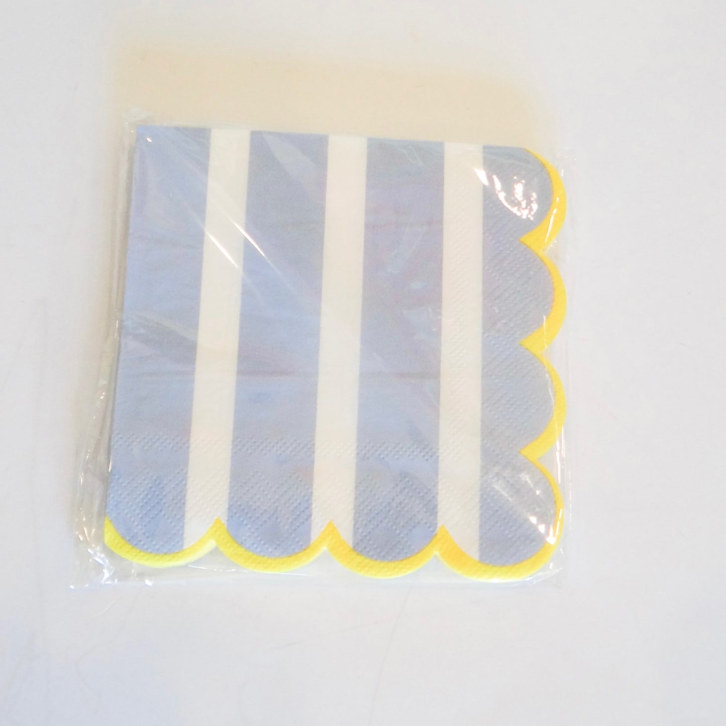 Blue Strip Scallop Napkins
