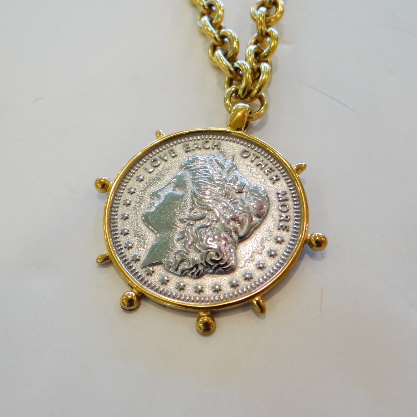 Two Toned Coin Necklace