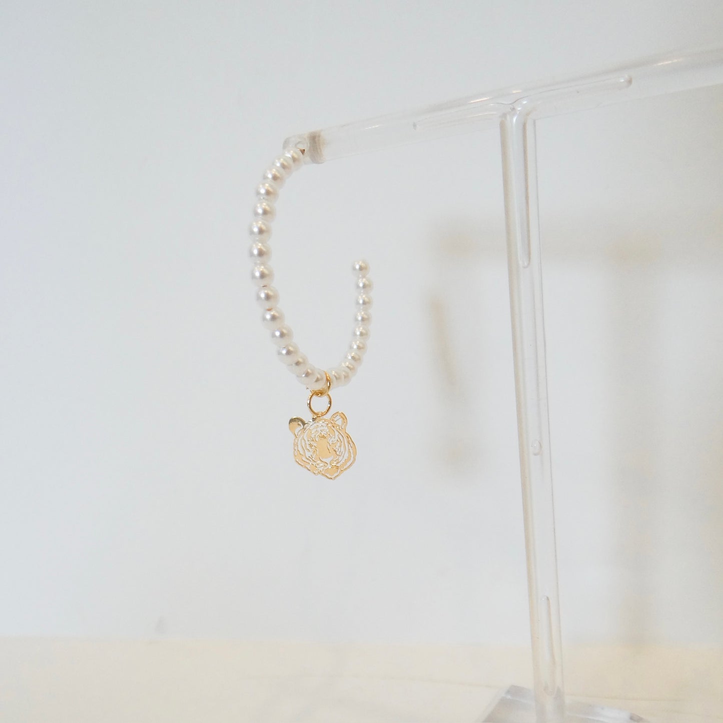 Tiger Pearl Hoop Earrings