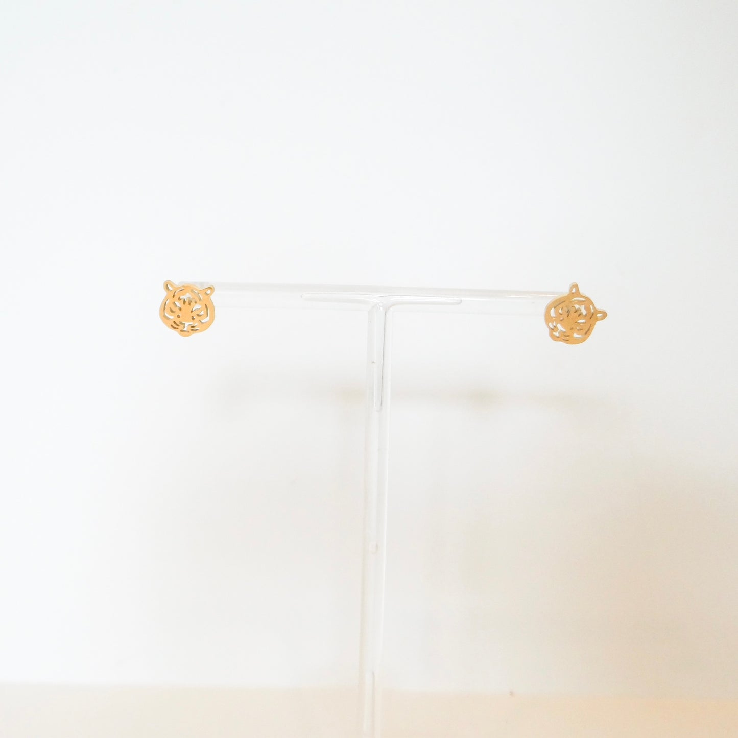 Gold Mini Tiger Stud Earrings