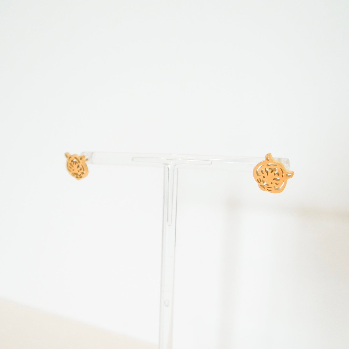 Gold Mini Tiger Stud Earrings